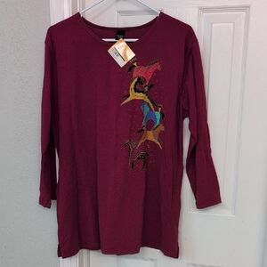 Sabaku Burgundy Artistic Long Sleeve Tee